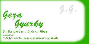 geza gyurky business card